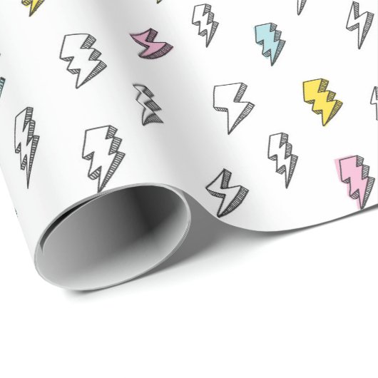 Niedliches Doodle-Blitzmuster Geschenkpapier (Rolleneckpunkt)