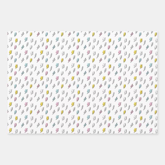 Niedliches Doodle-Blitzmuster Geschenkpapier Set (Vorderseite 2)