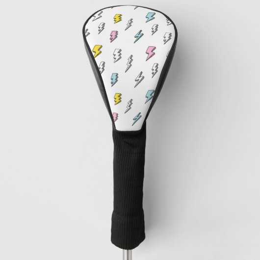 Niedliches Doodle-Blitzmuster Golf Headcover (Vorderseite)