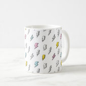 Niedliches Doodle-Blitzmuster Kaffeetasse (VorderseiteRechts)