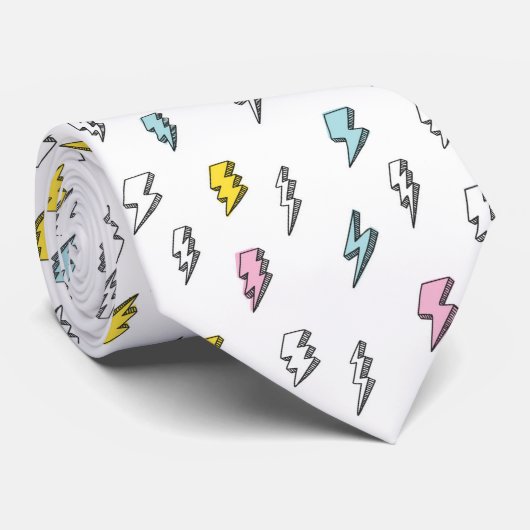 Niedliches Doodle-Blitzmuster Krawatte (Gerollt)