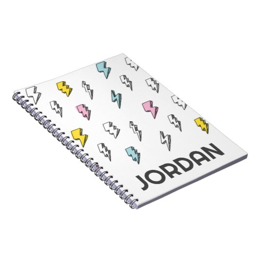 Niedliches Doodle-Blitzmuster Notizblock (Rechte Seite)