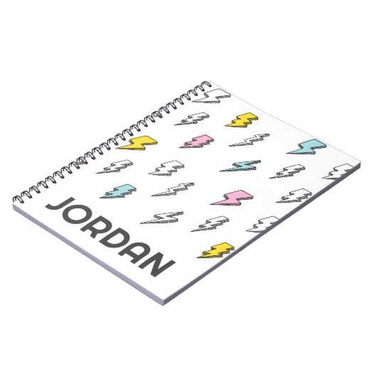 Niedliches Doodle-Blitzmuster Notizblock (Linke Seite)