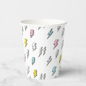 Niedliches Doodle-Blitzmuster Pappbecher (Rechts)