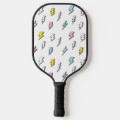 Niedliches Doodle-Blitzmuster Pickleball Schläger (Rückseite)