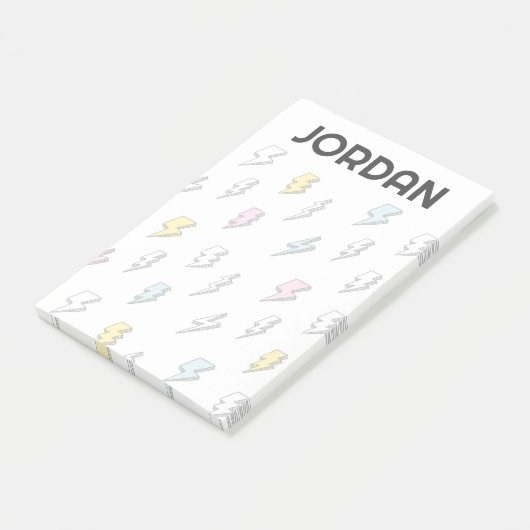 Niedliches Doodle-Blitzmuster Post-it Klebezettel (angewinkelt)