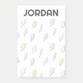 Niedliches Doodle-Blitzmuster Post-it Klebezettel (Vorderseite)