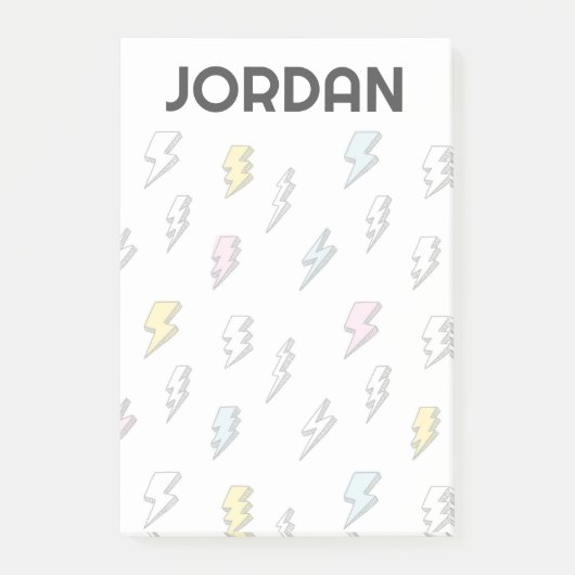 Niedliches Doodle-Blitzmuster Post-it Klebezettel (Vorderseite)