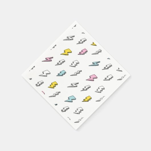 Niedliches Doodle-Blitzmuster Serviette (Ecke)