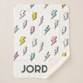 Niedliches Doodle-Blitzmuster Sherpadecke (Vorderseite)