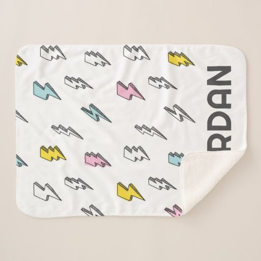 Niedliches Doodle-Blitzmuster Sherpadecke (Vorderseite (Horizontal))