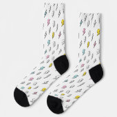 Niedliches Doodle-Blitzmuster Socken (Linkes Detail)