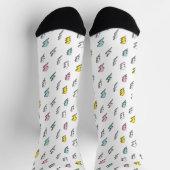 Niedliches Doodle-Blitzmuster Socken (Oben)