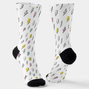 Niedliches Doodle-Blitzmuster Socken