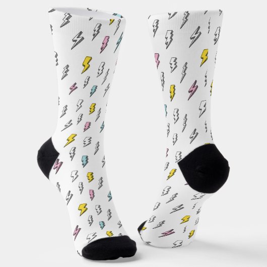 Niedliches Doodle-Blitzmuster Socken (Gewinkelt)