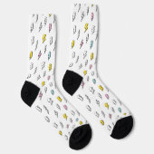 Niedliches Doodle-Blitzmuster Socken (Rechts)