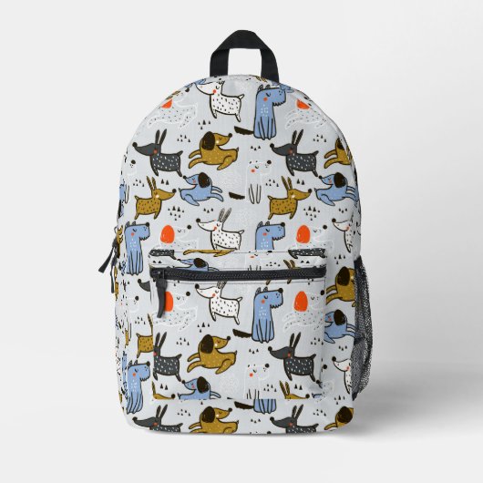 Niedliches Doodle-Dog-Muster Bedruckter Rucksack (Vorderseite)