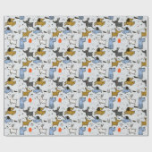 Niedliches Doodle-Dog-Muster Geschenkpapier (Flach)