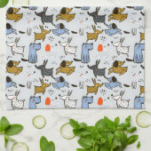 Niedliches Doodle-Dog-Muster Geschirrtuch (Gefaltet)