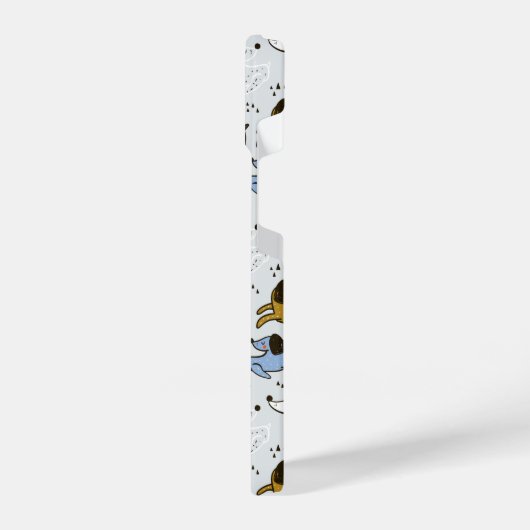 Niedliches Doodle-Dog-Muster iPhone Hülle (Linke Seite)