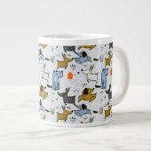 Niedliches Doodle-Dog-Muster Jumbo-Tasse (Vorderseite Rechts)