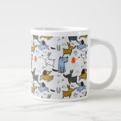 Niedliches Doodle-Dog-Muster Jumbo-Tasse (Rechts)