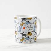 Niedliches Doodle-Dog-Muster Kaffeetasse (VorderseiteRechts)
