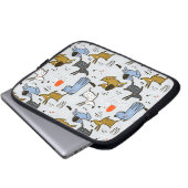 Niedliches Doodle-Dog-Muster Laptopschutzhülle (Vorne Knopf)