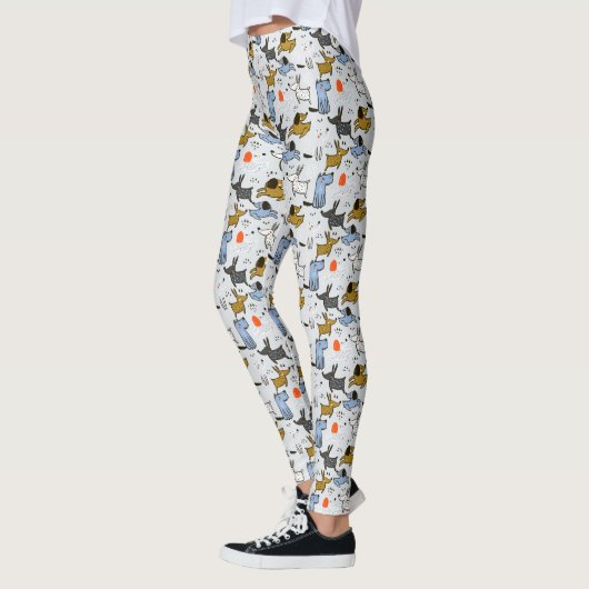 Niedliches Doodle-Dog-Muster Leggings (Links)