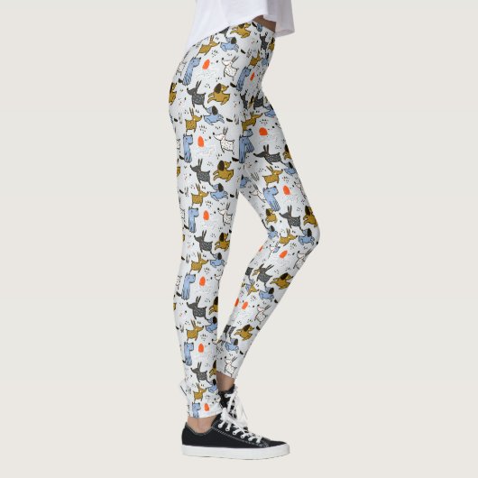 Niedliches Doodle-Dog-Muster Leggings (Rechts)