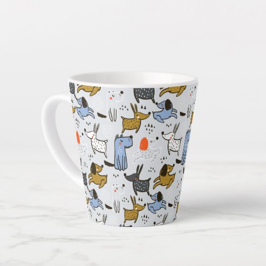 Niedliches Doodle-Dog-Muster Milchtasse (Linke Ecke)