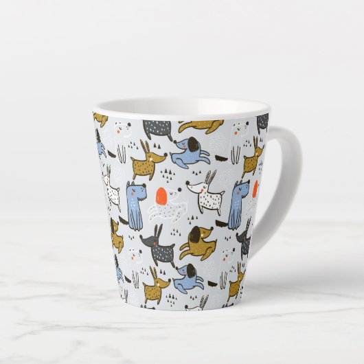 Niedliches Doodle-Dog-Muster Milchtasse (Rechte Ecke)