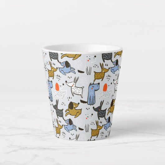Niedliches Doodle-Dog-Muster Milchtasse (Vorderseite)