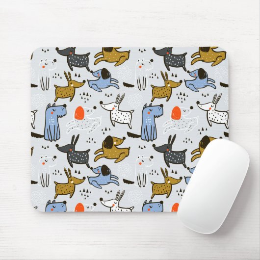 Niedliches Doodle-Dog-Muster Mousepad (Mit Mouse)