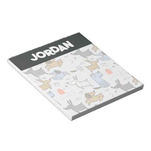 Niedliches Doodle-Dog-Muster Notizblock (angewinkelt)