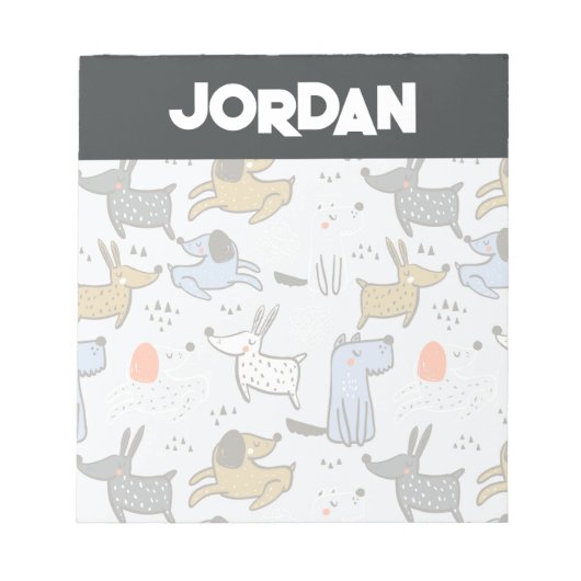 Niedliches Doodle-Dog-Muster Notizblock (Vorderseite)