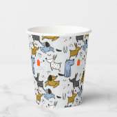 Niedliches Doodle-Dog-Muster Pappbecher (Rückseite)