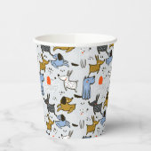 Niedliches Doodle-Dog-Muster Pappbecher (Links)
