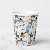 Niedliches Doodle-Dog-Muster Pappbecher (Rechts)