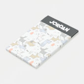 Niedliches Doodle-Dog-Muster Post-it Klebezettel (angewinkelt)