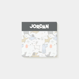 Niedliches Doodle-Dog-Muster Post-it Klebezettel