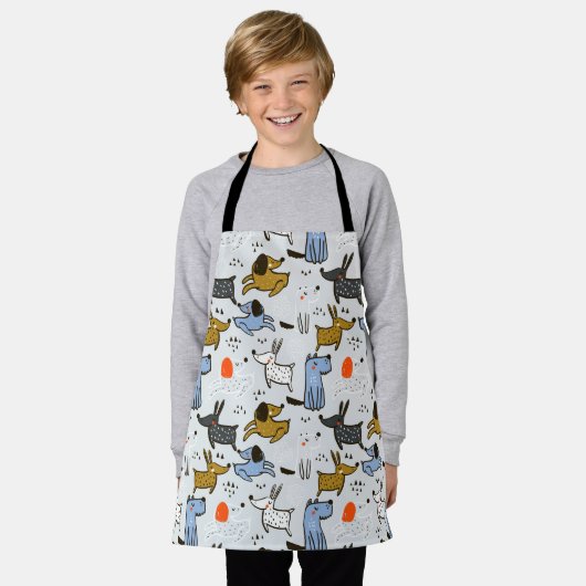 Niedliches Doodle-Dog-Muster Schürze (Getragen)