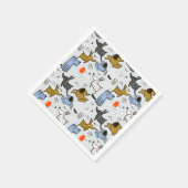 Niedliches Doodle-Dog-Muster Serviette (Ecke)