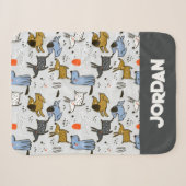 Niedliches Doodle-Dog-Muster Sherpadecke (Vorderseite (Horizontal))