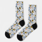 Niedliches Doodle-Dog-Muster Socken (Linkes Detail)