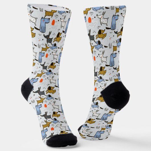 Niedliches Doodle-Dog-Muster Socken (Gewinkelt)