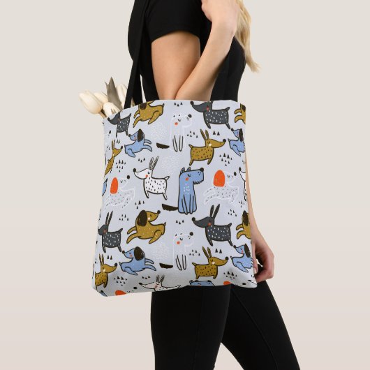 Niedliches Doodle-Dog-Muster Tasche (Von Nahem)