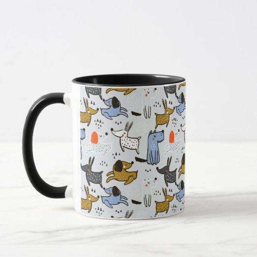 Niedliches Doodle-Dog-Muster Tasse (Links)