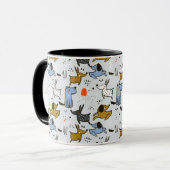 Niedliches Doodle-Dog-Muster Tasse (Vorderseite Links)