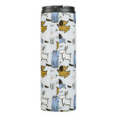Niedliches Doodle-Dog-Muster Thermosbecher (Rückseite)
